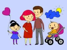 Carte de colorat fericit pentru familie